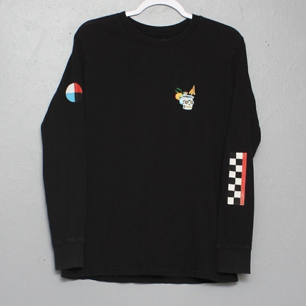 Billabong skull umbrella drink long sleeve graphic tee shirt